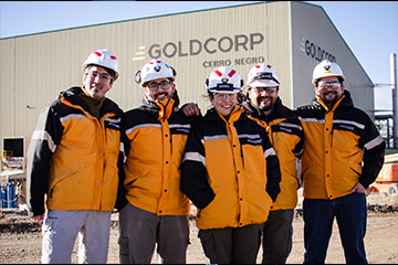 Employees from Goldcorp's Cerro Negro mine in Argentina