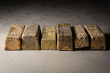 Gold bars from Goldcorp's Éléonore's mine