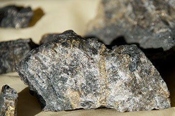 Visible gold veins from Musselwhite Mine